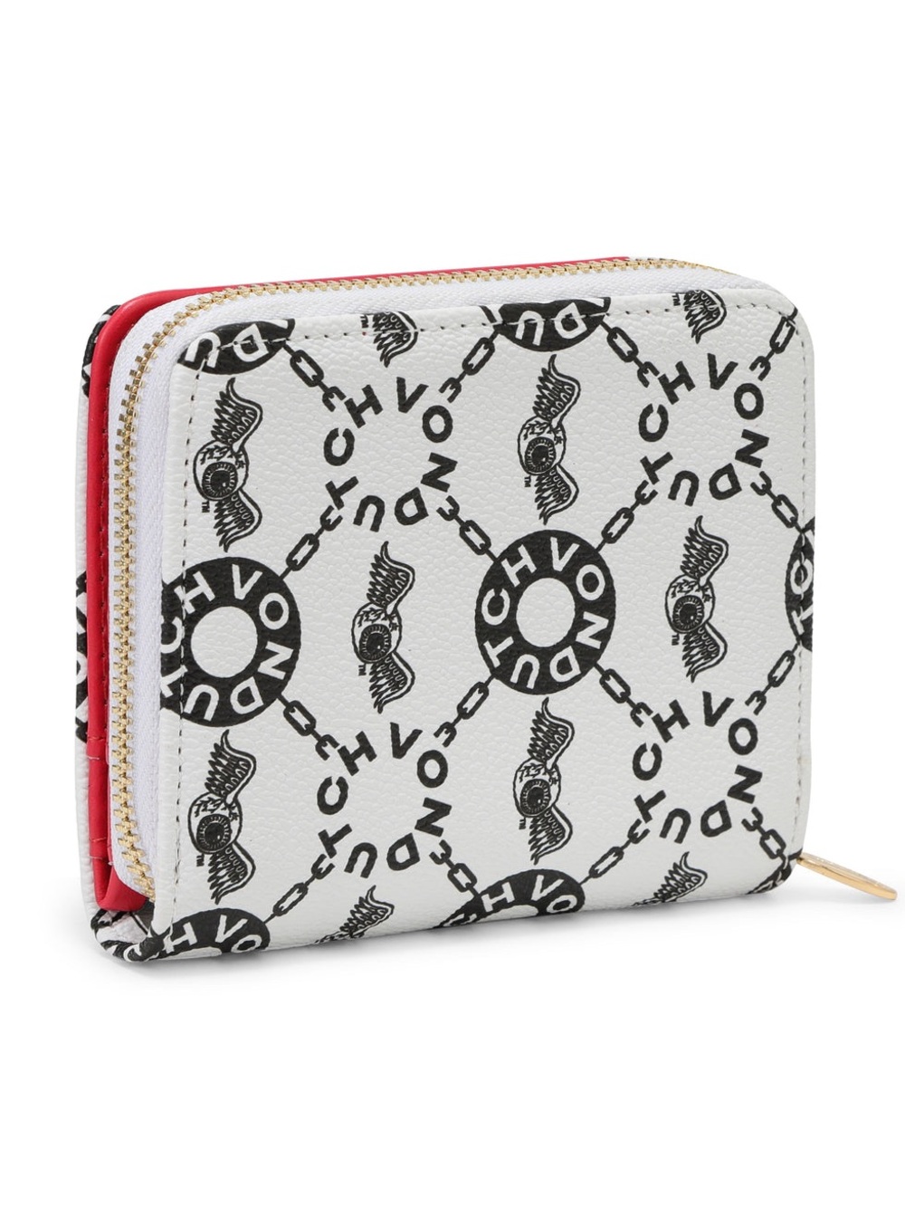 MONOGRAM ZIP-UP WALLET - CREAM